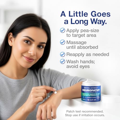 Image of Owell Naturals Neuropathy Cream Extra Strength - Fast Absorbing for Legs, Feet & Hands - Advanced Soothing Formula with Aloe Vera, Arnica, MSM & Vitamin B6 - Made in USA, 4 fl oz