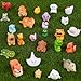 BeadRiver 50PCS Mini Resin Animals Tiny Animals Miniature Figurines Bulk for Micro Fairy Garden Landscape Dollhouse Accessories Hide and Seek Crafts Decor Aquarium Toys
