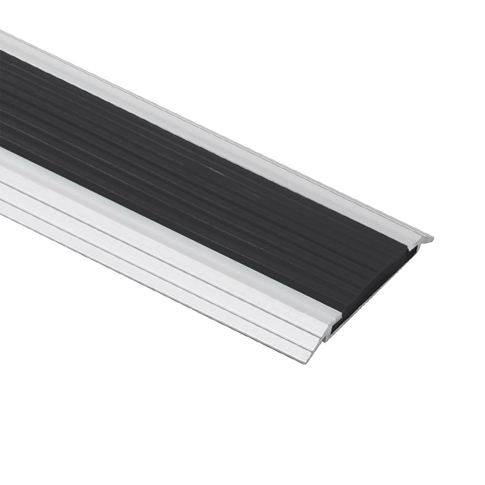 Tira antideslizante de aluminio para escaleras con protector autoadhesivo para pasos