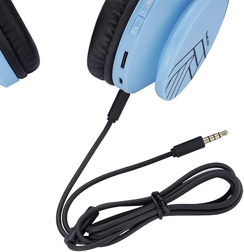 Miniatura 6 de PowerLocus Auriculares Bluetooth para niños, auriculares inalámbricos plegables sobre la oreja, auriculares con micrófono, límite de volumen de 85