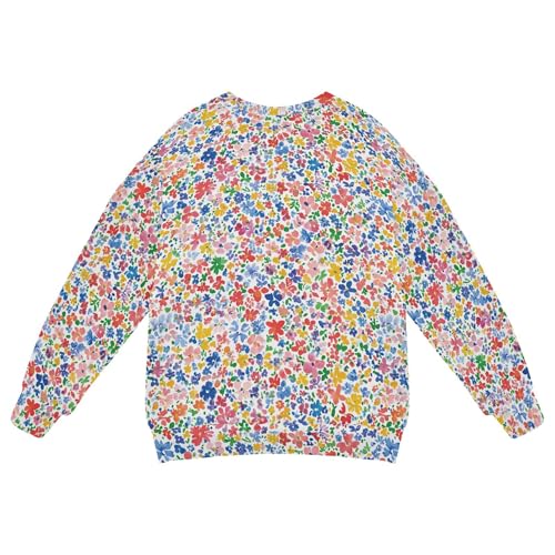 JUNZAN Iceland White Beauty Summer Flowers Big Girls Hooded Sweatshirt Long Sleeve Hoodies for Girls Camping 4T2