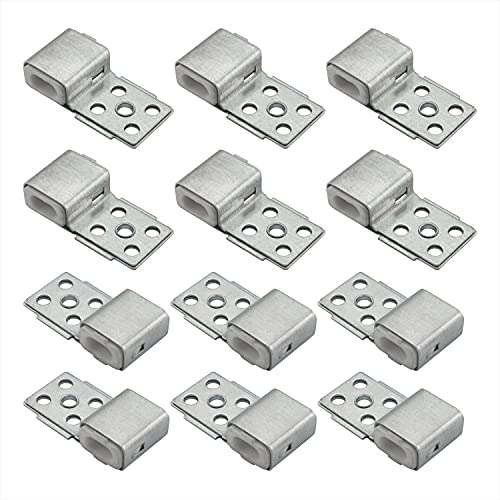 DGHAOP 12 hebillas de resorte para sofá, 4 agujeros, hebilla de resorte de serpiente para sofá, silla, sofá, cama, clips de resorte, piezas de reparación