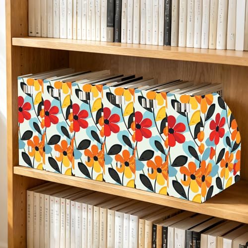 Lot de 6 classeurs pliables fleurs rétro 22,9x30,5 cm pour courrier de bureau