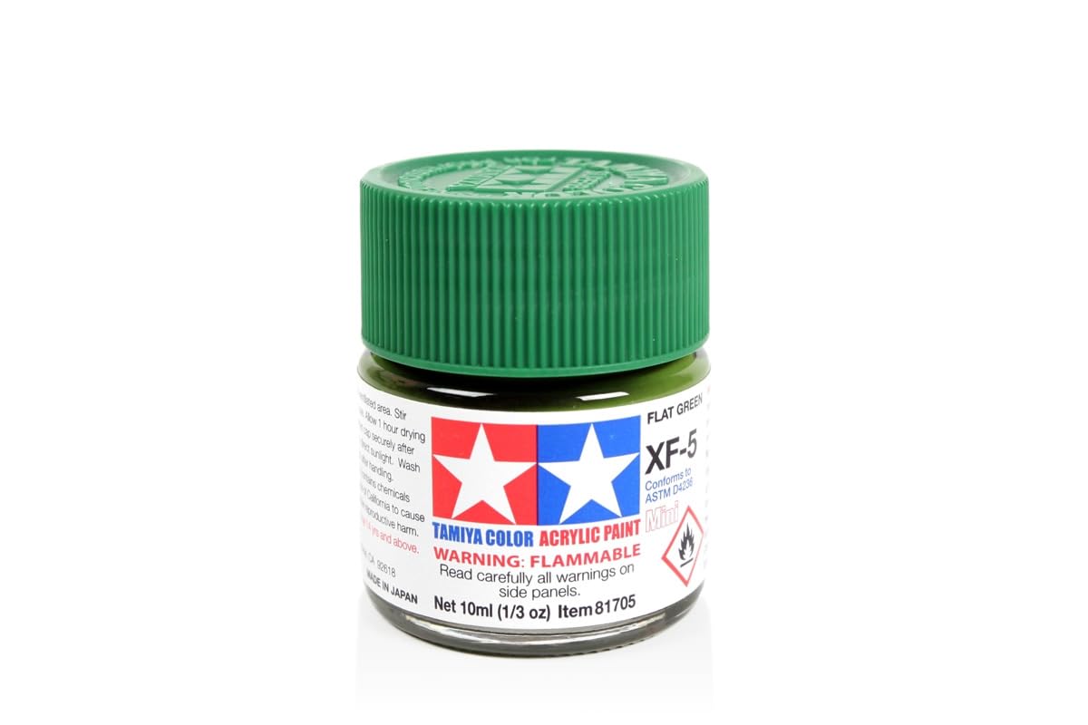 Tamiya Green Acrylic Mini Xf-5 Flat 10Ml Paint Bottle