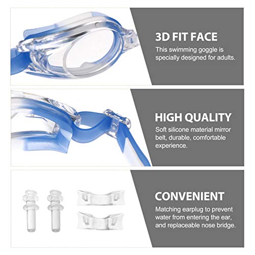 BESPORTBLE Lentes de Óculos de Natação Óculos de Natação de Silicone Anti Nevoeiro Óculos de Proteçã