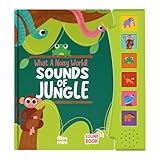 DINO MINI - What A Noisy World - Sounds of Jungle - Auditory Interactive Books - Musical Toys for Toddlers 3-5 - Musical Book for Toddlers with 6 Different Sounds - Screen-Free Birthday Gifts
