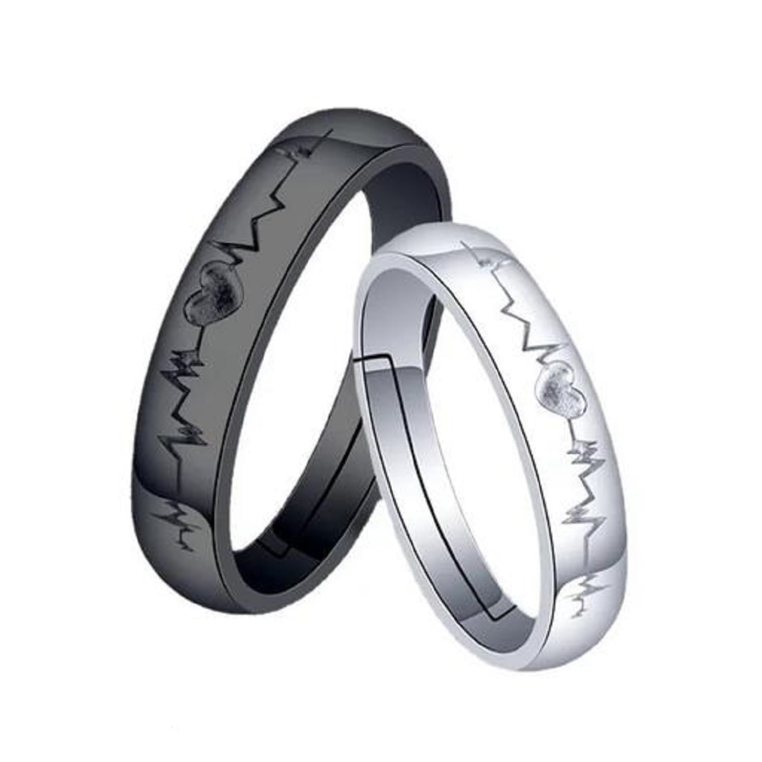 Valentine Gift Proposal Heartbeat Couple Rings for Men and Women (FRCO1103204M)-image-25