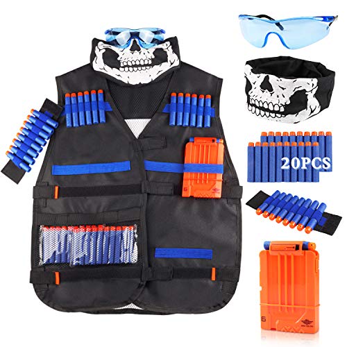 UWANTME Tactical Vest Kit for Nerf Guns N-Strike Elite Series Black