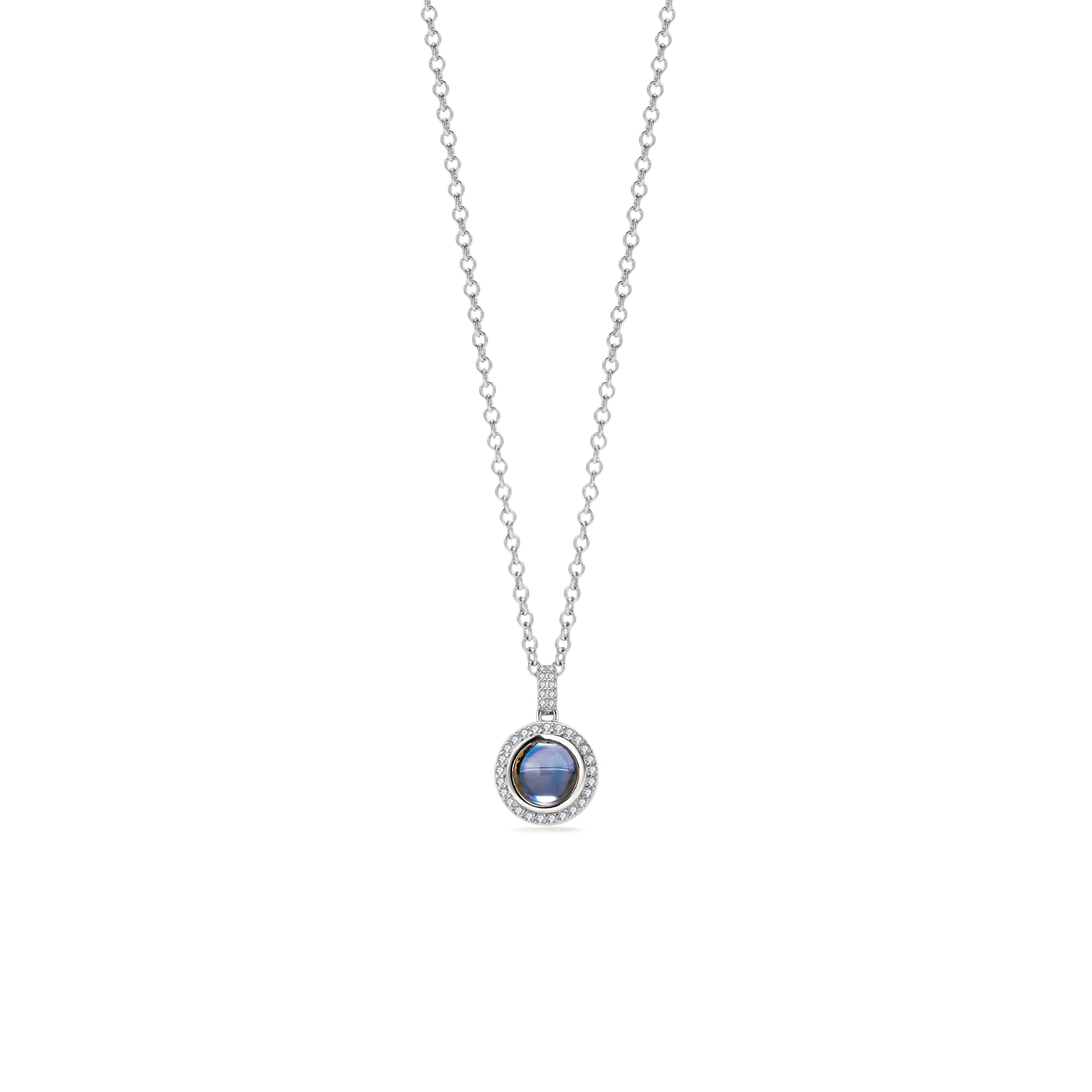 PERIMADE Collana con proiezione di foto a cerchio personalizzato con immagine all'interno, testo personalizzato e amore in 100 lingue CZ ciondolo rotondo collana con ciondolo personalizzato regalo