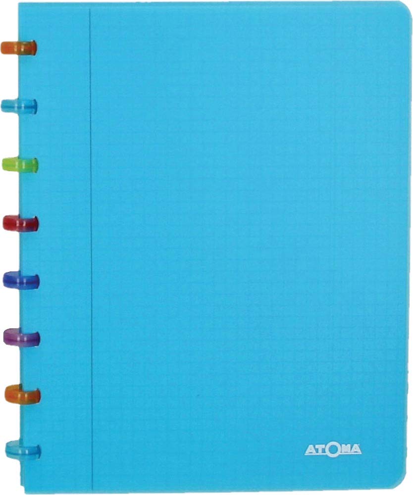 Atoma Tutti Frutti schrift A5 geruit 5 mm 144 bladzijden transparant turkoois