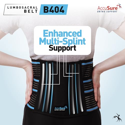 Image of AccuSure Fabric LS Belt Special Fit For Size XL & XXL | Lumbo Sacral Back Support Belt For Lower Back Pain Relief, Spine Support & Posture Correction | Adjustable Back Brace For Men, Women