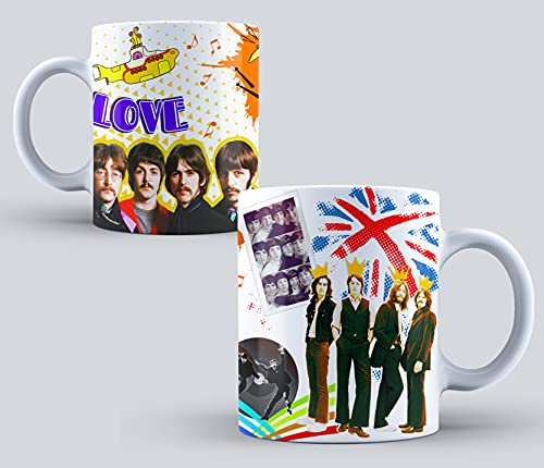 Mug Beatles LOVE en céramique. Cadeau original. - Les Beatles, Paul McCartney, John Lennon, RIngo Starr, George Harrison Mug Beatles LOVE en céramique. Cadeau original.