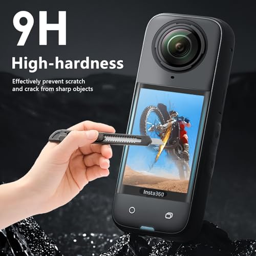 Image of AMAZEAR Screen Protector for Insta360 X5 Accessories (2 Pack), Tempered Glass Film for Insta360 X4 /Insta 360 X5 LCD Screen, Ultra HD, 9H Hardness, Scratch Resistant