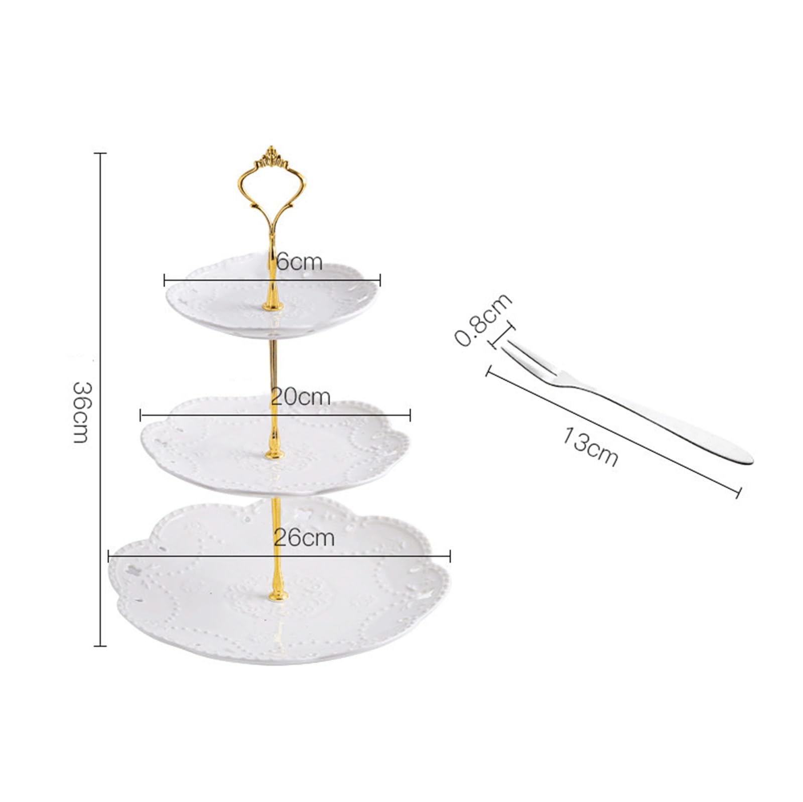 Thé de l'après-midi Support à gâteaux plusieurs niveaux usage domestique(Pink,Grand)