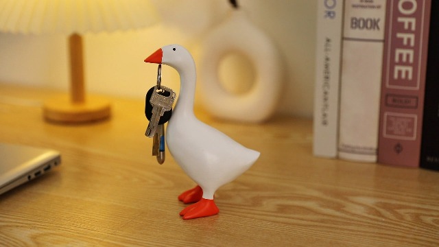 Estatua Decorativa Office Desk Goose 7 Pulgadas Blanca miniatura 7