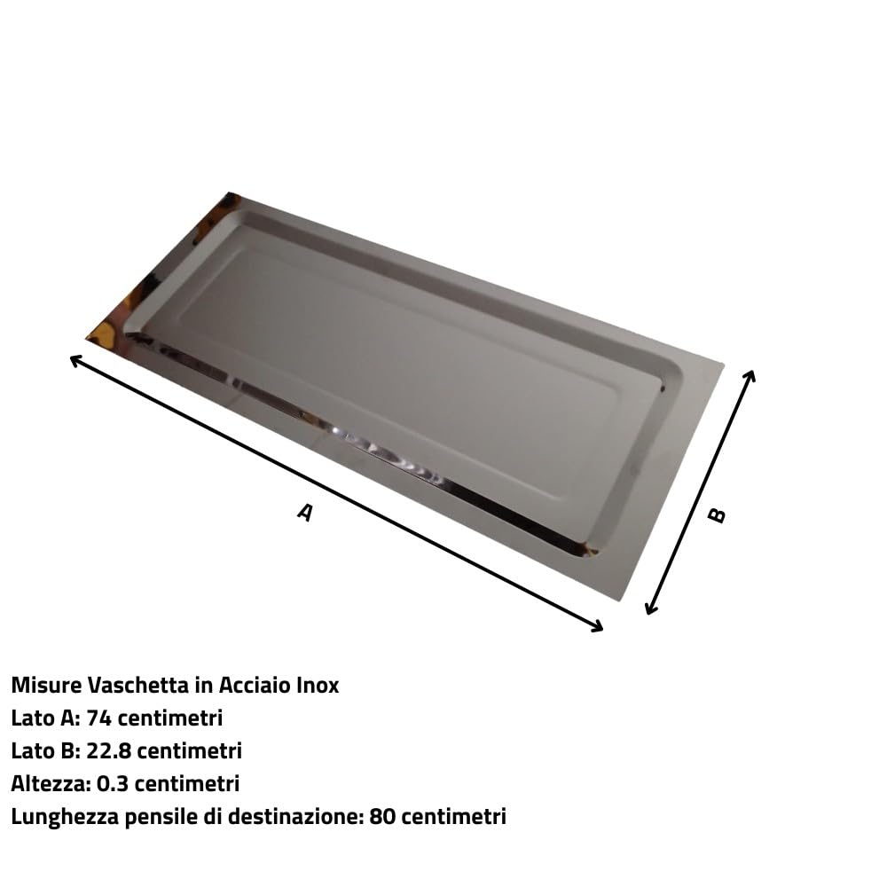 AERREGI Scolapiatti Per Cucina | In Acciaio Inossidabile o Metallo Verniciato Grigio | Antiruggine, Moderno, Salvaspazio | (Scolapiatti Acciaio Inox + Vaschetta Acciaio Inox + Telaio 76 cm)