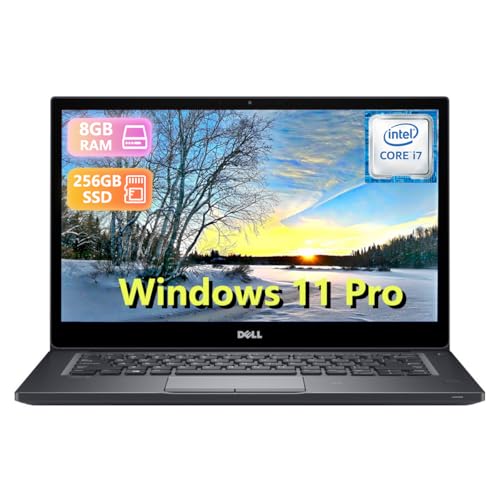 DELL Latitude 7480 Business Laptop, 14" FHD (1920x1080), Intel Core i7-6600U, 8GB RAM, 256GB SSD, US QWERTY Tastiera, Windows 11 Pro (Ricondizionato)