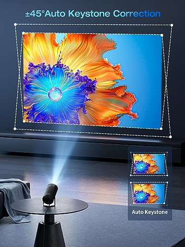 Image of CLOKOWE Mini Projector with WiFi and Bluetooth, 1080P Support Portable Projector,180 Rotation & Auto Keystone,Big Screen Home /Outdoor Movie Projector for Phone /TV Stick /Laptop /HDMI /USB