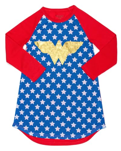 INTIMO girls Wonder Woman Gold Foil Raglan Nightgown2