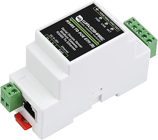 RS485 to RJ45 Ethernet Module with POE, Industrial Serial Server, Modbus MQTT Gateway,TCP/IP to Serial, Rail-Mount Support, Bi-Directional Transparent Data Transmission Between RS485 and Ethernet
