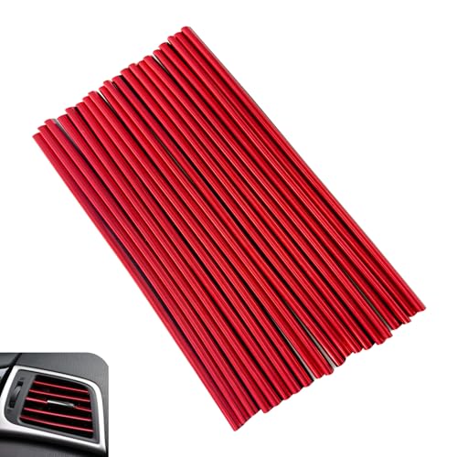 Image of 20PCS Car Vent Outlet Trim, Bendable Air Conditioner Vent Decoration Strip, Universal Auto Air Oulet Strips, for Most Vehicles (Red)