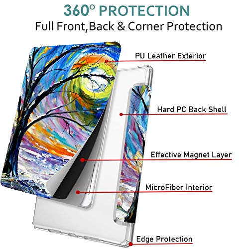 Image of DuraSafe Cases for iPad PRO 12.9 Inch 1st [ Pro 12.9 1 Generation 2015 ] A1652 A1584 ML3Q2HN /A ML3N2HN /A ML3K2HN /A ML0H2HN /A Trifold Printed PC Lightweight Protective Clear Back Cover - Color Emblem