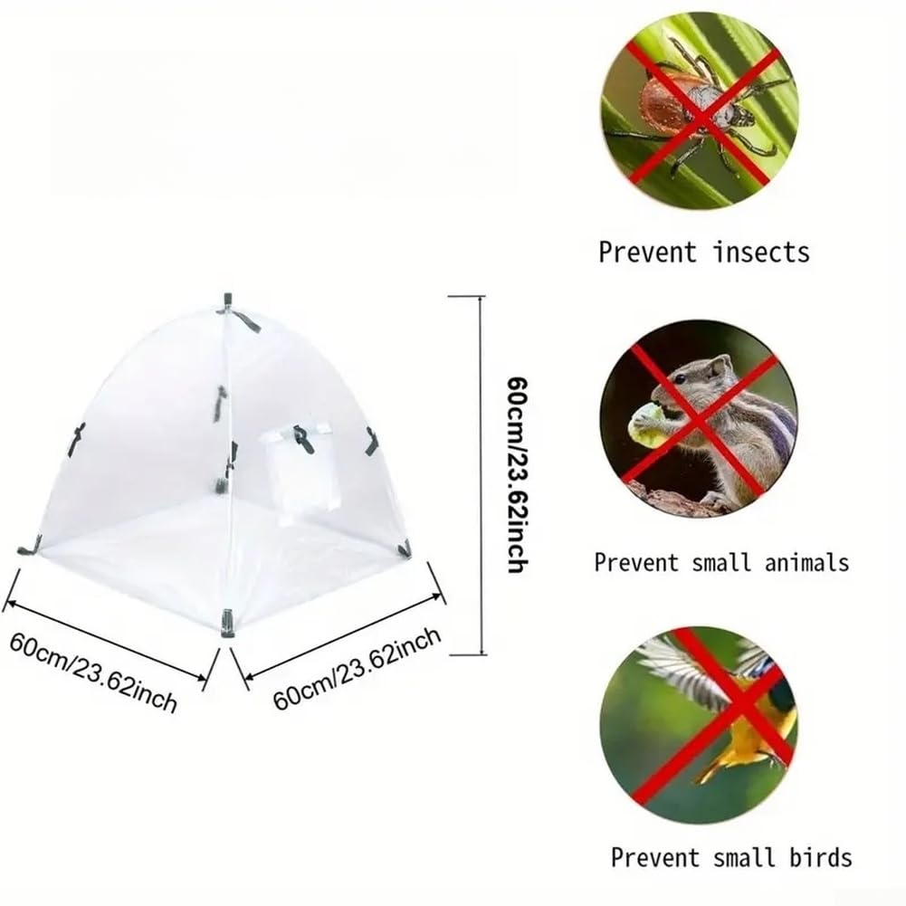 Protectora Plantas 60cm Antiaves con Estacas Protectora Plantas(PE White +4)