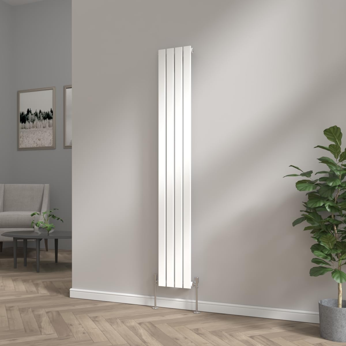 NRG 1800 x 272mm Bathroom Vertical Radiator Gloss White Single Flat Panel Tall Upright Central Heating Rad