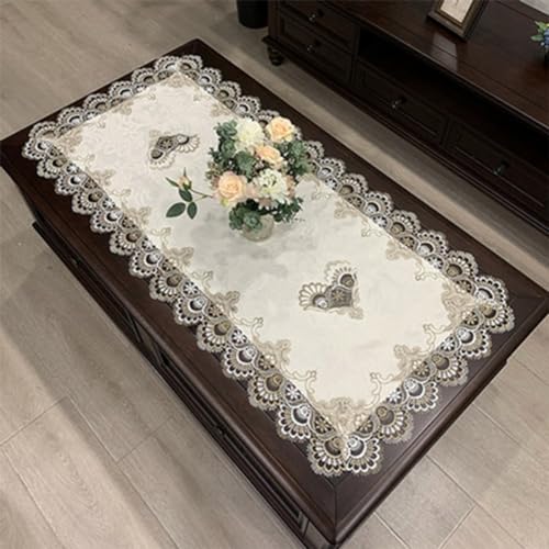 Nappe rectangulaire en dentelle vintage en dentelle avec motif tournesol brodé en lin lavable pour dîner pique-nique (gris)