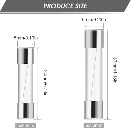 Miniatura 3 de weideer 24 valores 250 V Fusibles de vidrio de soplado rápido 0.5A 1A 2A 3A 4A 5A 6A 7A 8A 10A 15A 20A 0.236x1.181 in 250V 0.25A 0.5A 1A 2A 3A 4A 5A