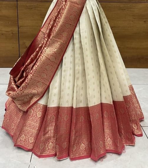 Image of ZITON ARICO MART Women's Indian Traditional Kanjivaram Silk Pure Weaving Lehenga Choli Along With Dupatta And Blouse Piece, Half Saree (Unstitched)