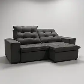 Sofá Conforto Plus, Prático e Versátil 2 Lugares Reclinável e Retrátil Aurora Veludo LIMOV Perfeito para Salas Pequenas (Chumbo)
