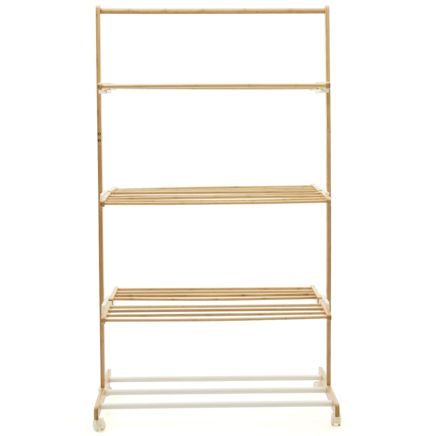 IDMarket - RITA stendibiancheria in bambù Stendino pieghevole a 3 livelli H.150 cm