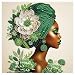 Tontut Diamond Art Painting Kit, Green Hijab Flower Lady 5D DIY Special Shape Mosaic Crafts for Beginners and Adults, can be Gifted to Family and Friends, Great for Decorating Home and Office Walls