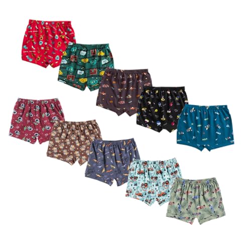 Image of ESSA Super Print Kids' Drawer Trunks | Pack of 10 | Unisex Multicolor Underwear for Boys and Girls | Mid Rise | 100% Soft Cotton Fabric with Fun All-Over Print Pattern