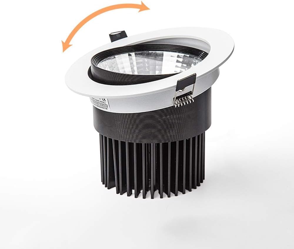 WDX- Foco empotrado redondo resistente, plafón giratorio LED, para pared caliente/blanco, cuarto de baño, cocina, oficina, luminarias decorativas, luminarias de techo proyector(Bianco,7W)