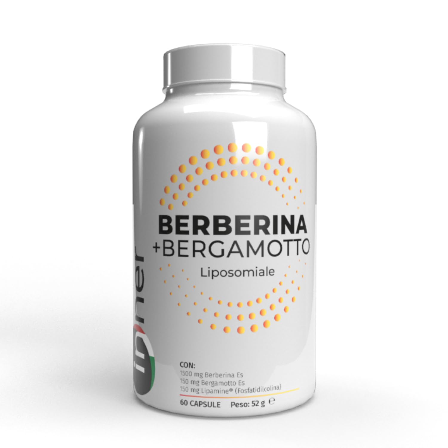 Inner Berberina + Bergamotto Liposomiale 60 Capsule – Integratore Naturale ad Alta Biodisponibilità per il Benessere Cardiovascolare – Supporto per Cuore Sano e Salute dell'Intestino