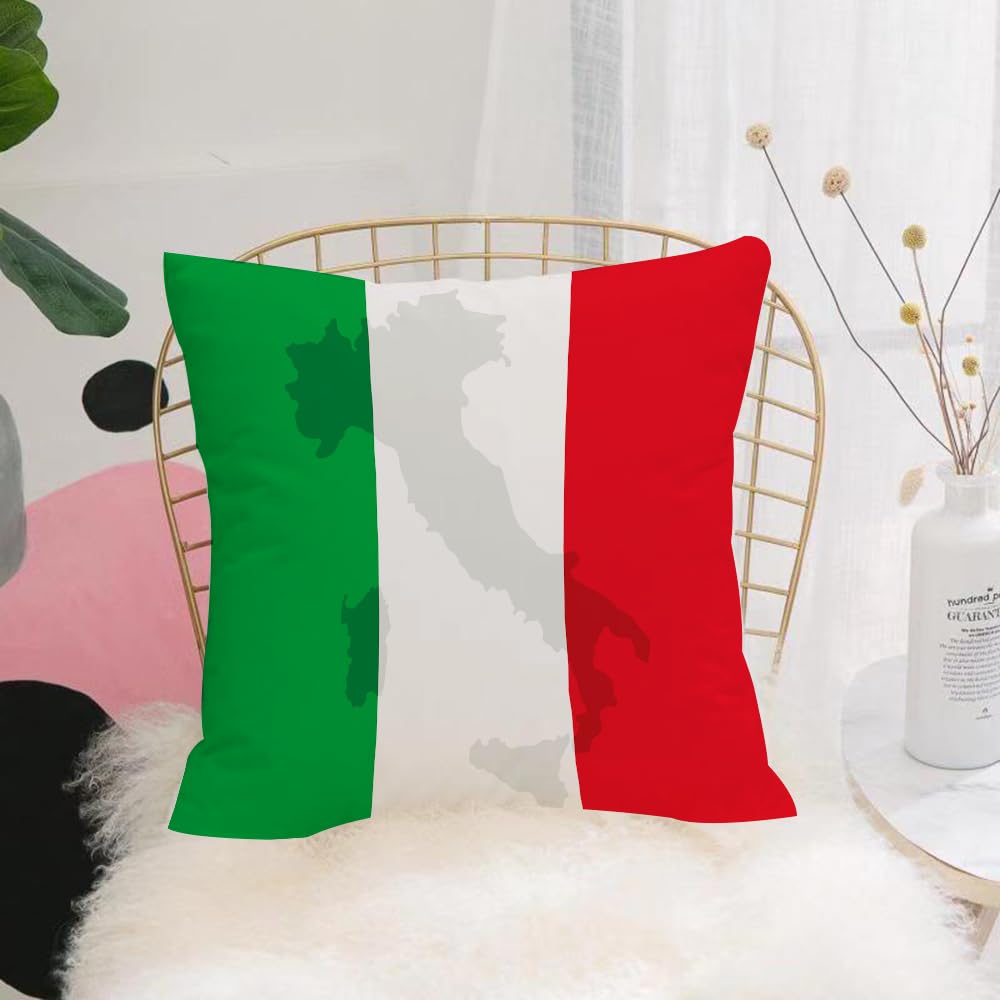 HYOSXW Cushion Cover,Throw Pillow Case Home Decorative for Living Room Bedroom Sofa Chair 16X16 Inch,Italian flag, green, white and red colors of Italy’s geography,Pillowcase 40X40cm