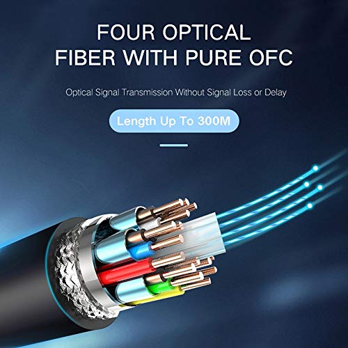 Image of DHIVIS 4K Optical Fiber HDMI 2.0b,10 Meters, Speed 18Gbps- 4K 60hz - HDCP 2.2, HDR 10 and Dolby Vision, (Pixel Series)