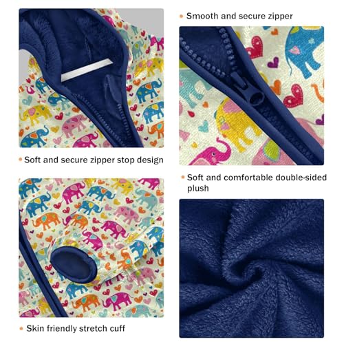 Cute Elephant Boys Fleece Coat,Children's Zip-Up Hoodie Jacket,Baby Warm Fashion Outerwear 3-10T,A1134783