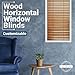 TailorView Customizable Wood Horizontal Cordless Window Blinds - 2 Inch Slats - Golden Oak, Outside or Inside Mount.