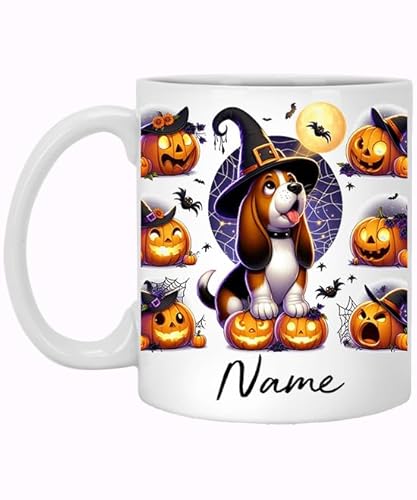 Basset Hound Halloween Mug Pumpkin Basset Hound Mug Halloween 11oz Mug for Basset Hound Lovers Autumn Basset Hound Pumpkin Mug Fall Mug Gift for Her Gift for Dog Lover Th 202623.488 350901