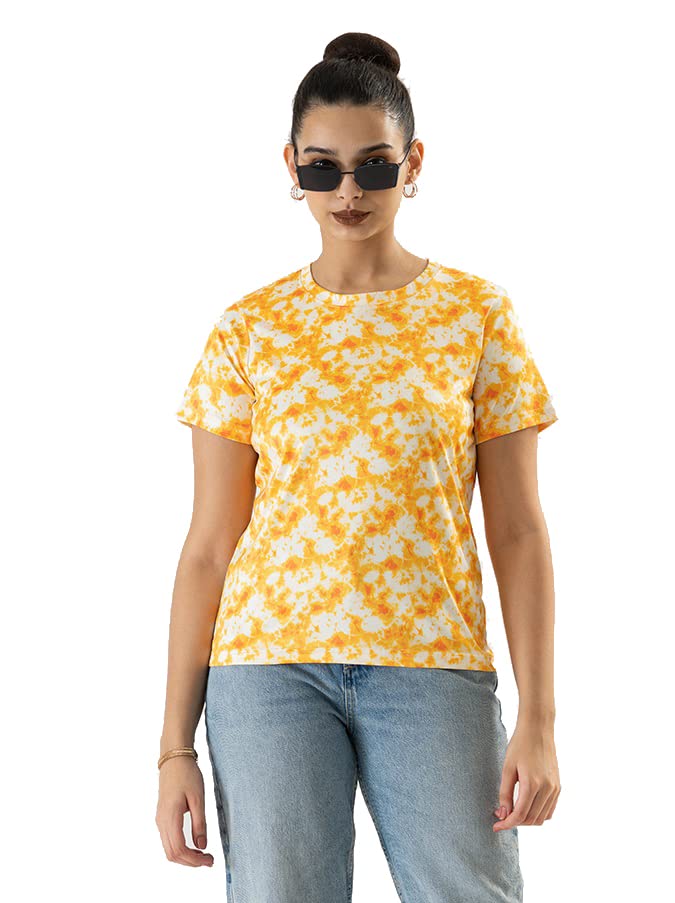 PRETTIFY Women's Casual Regular Fit Half Sleeves Printed T-Shirt