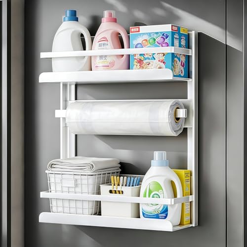 NODIBRO ����@�� ���[ �}�O�l�b�g 2�i �①�ɃT�C�h���b�N �z���C�g ���[���b�N ��e�� �^���[ �L�b�`�� ���[ �ȃX�y�[�X �����h���[ ���� ���� �R������ �L�b�`�����b�N W25×D9×H38.5cm