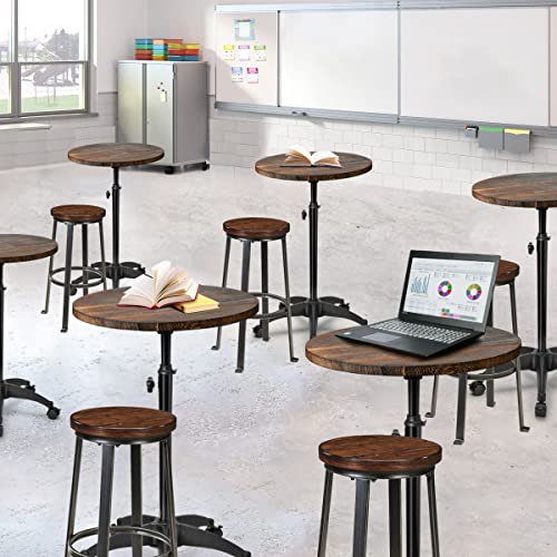 Johgee Height Adjustable Small Round Side Table, End Table Portable Desk With Wheels, Stand Multifunctional Mobile Laptop Computer Desk, Rolling Small Side Table For Kitchen, Dining Room, Living Room #TOP7