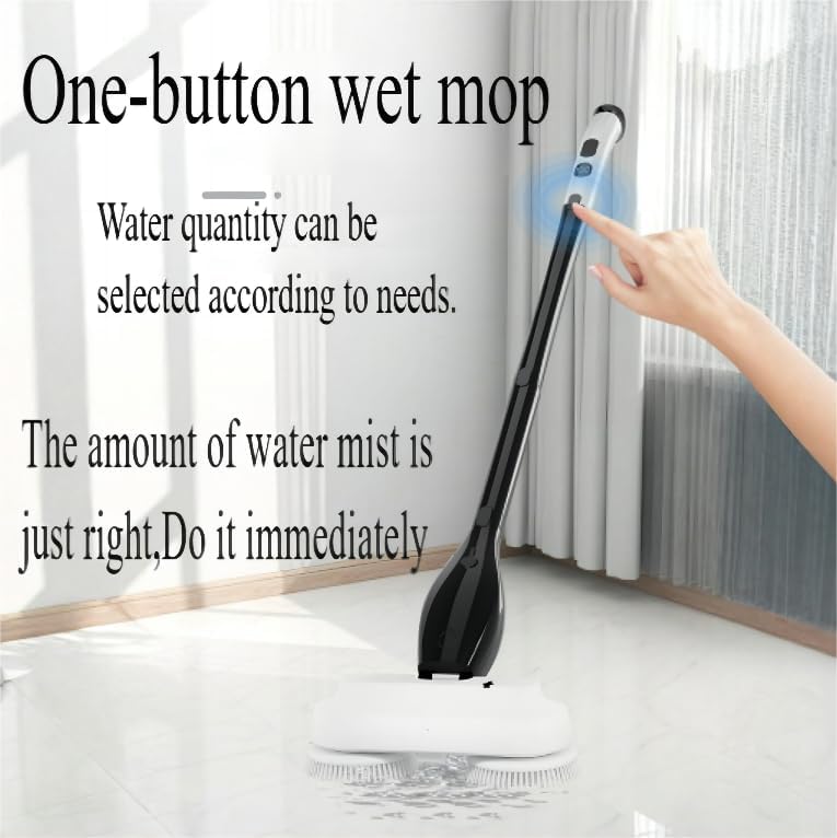 Miniatura 4 de Trapeador limpiador eléctrico giratorio cepillo de limpieza inalámbrico con 2 cabezales de cepillo reemplazables - 4 almohadillas de limpieza - para