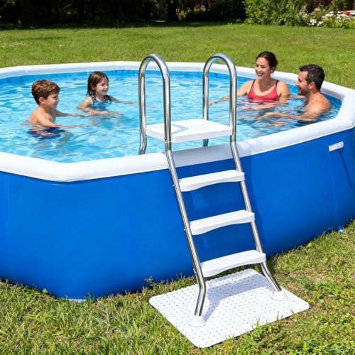 Escalera para piscina de 3 pasos en acero inoxidable miniatura 2