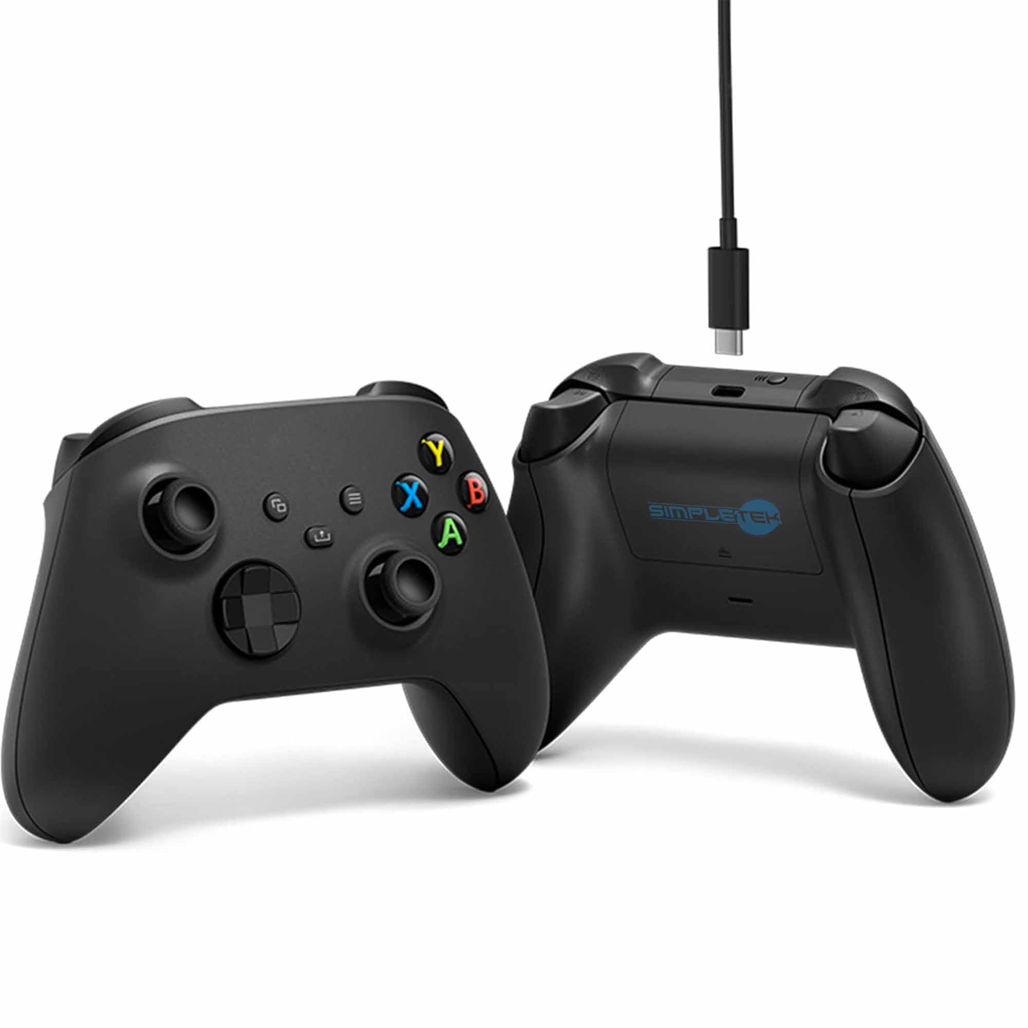 SIMPLETEK - Controller Wireless Gaming Ergonomico - USB-C - Carbon Black | Compatibile con Xbox X S One Series, Compatibile con Android e Windows, Compatibile con iOS, Bluetooth, jack audio 3,5 mm