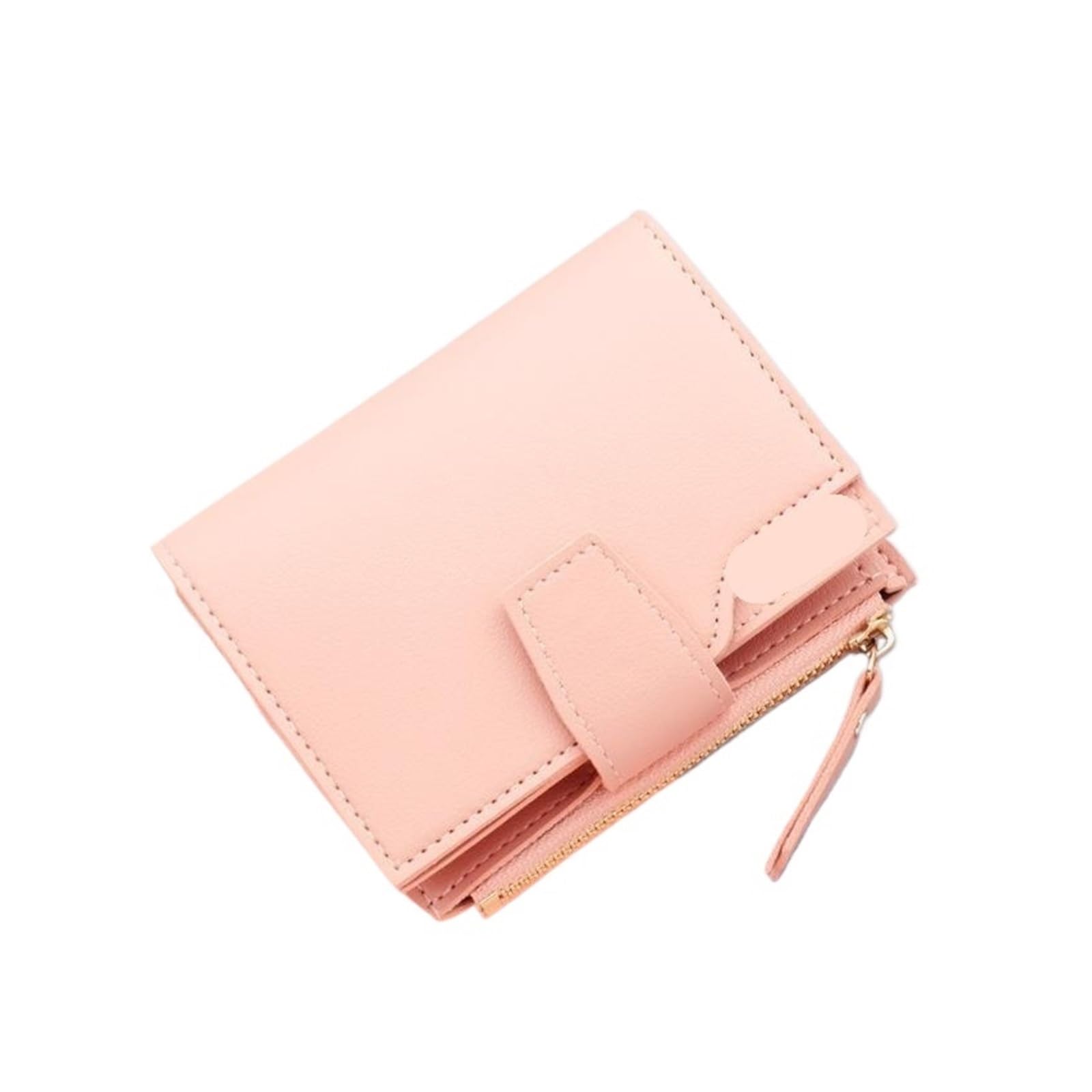 Portefeuille court pour cartes et billets de femmes rose avec loquet