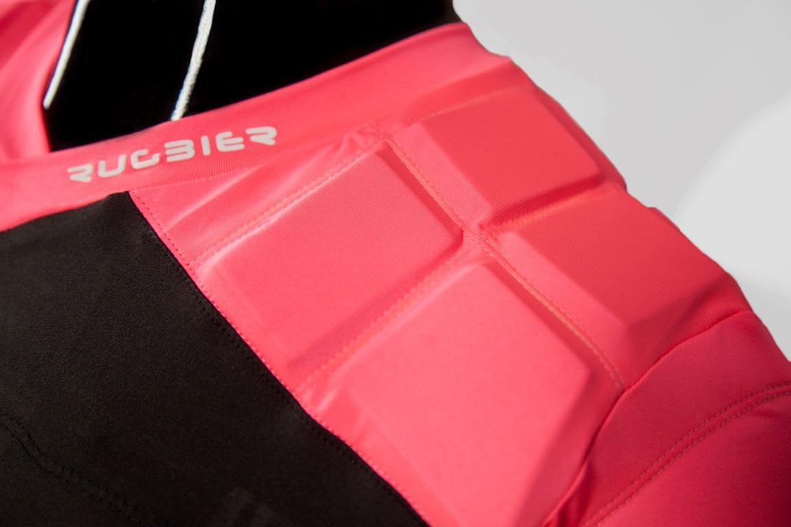 Hombrera de Rugby Profesional para Mujer - Protección de Rugby Acolchada - Categorías Femeninas – Modelo Rosa/Negro. Talla S
